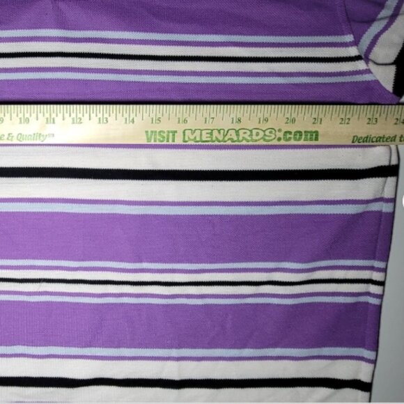 Urban Label Mens Purple Striped Short Sleeve Polo Size 2XL - Picture 7 of 8